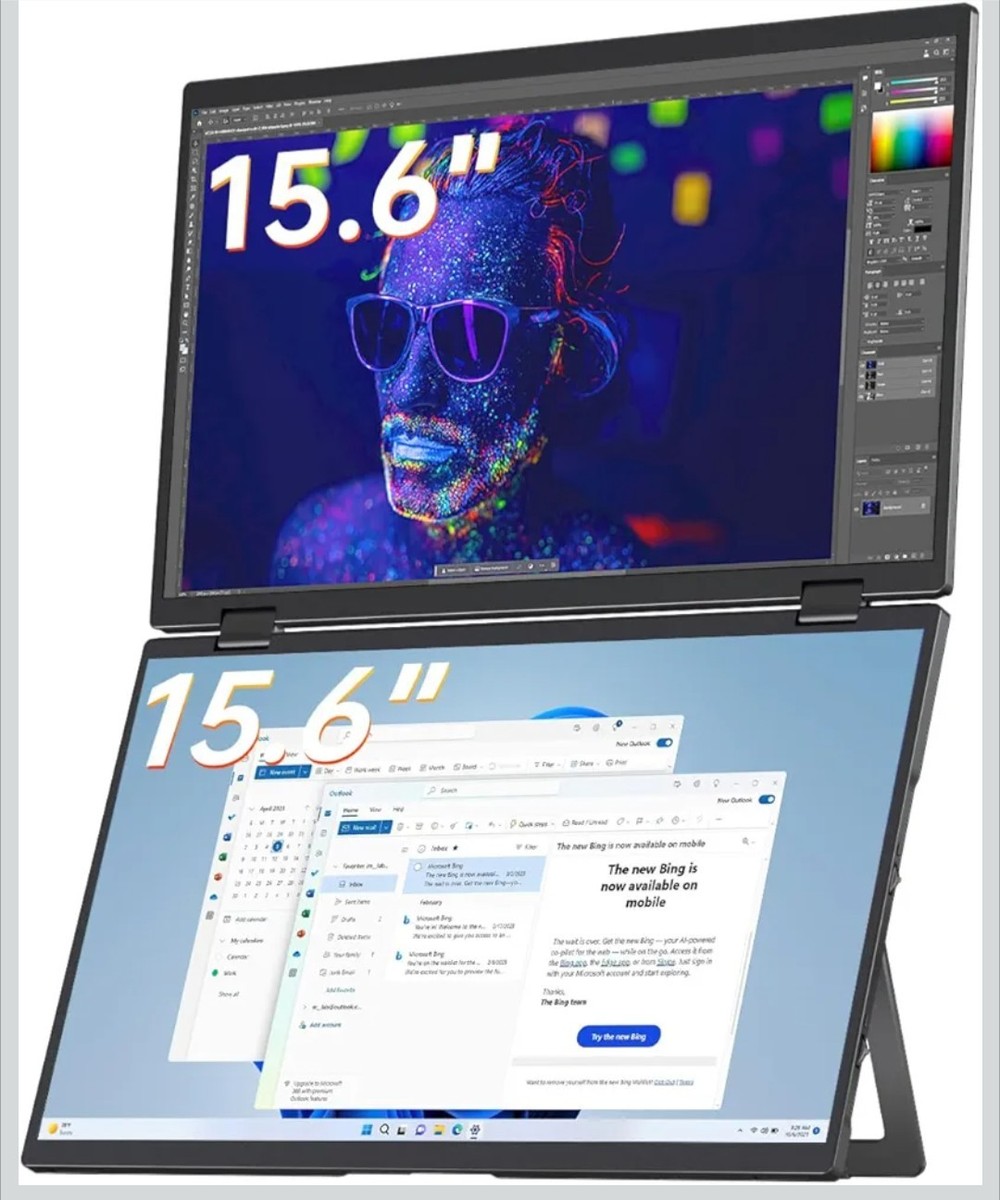 YUBWVO Dualviews Dual Screen 15.6