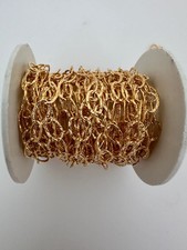One Foot of 14K Real Gold Filled Chain Oval Cable Patterned Chain. Machine made