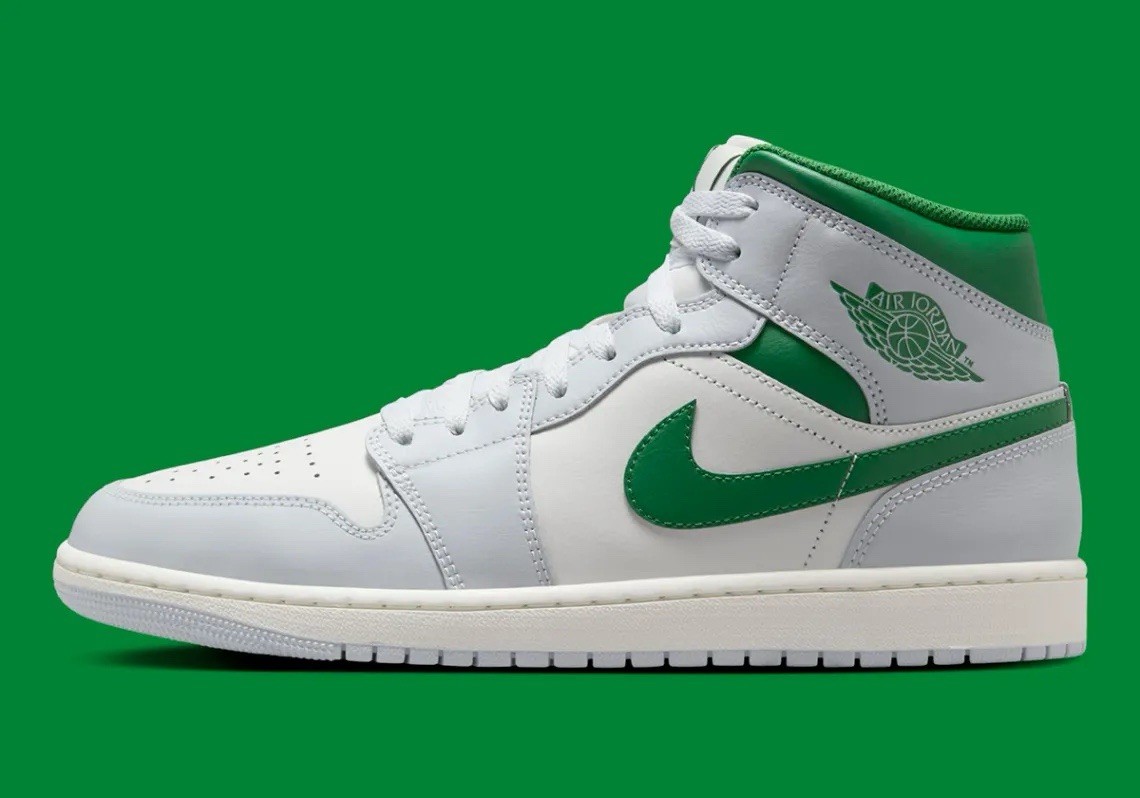 Nike Air Jordan 1 Mid Summit White/Pine Green DQ8426 142 Men's
