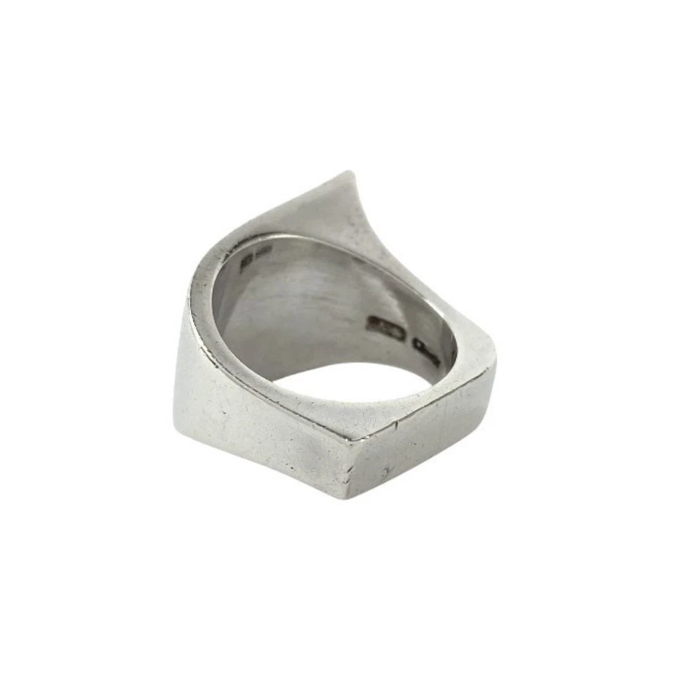 Anillo de plata esterlina Georg Jensen #175 doblado Gabrielsen usado EE. UU. 6,5 Foto 3 de 4