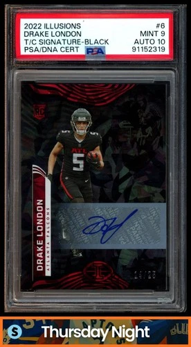 2022 ILLUSIONS DRAKE LONDON TROPHY COLLECTION SIGNATURES BLACK RC AUTO /25 PSA 9