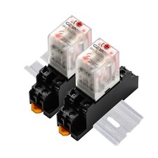 2PCS Electromagnetic Power Relay, 8-Pin AC 12V 10Amp DPDT Relay,LED 12VAC-2pcs