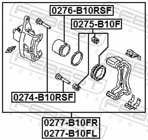 Fits FEBEST 0276-B10RSF FRONT CALIPER PISTON
