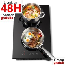 Plaque Induction 2 Feux Encastrable 30cm 3300W Tactile KICHPOWER
