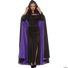 Cape Hooded Velvet Purple Li