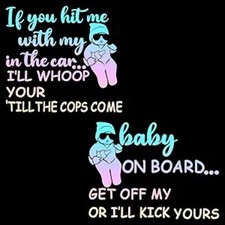 2 Pieces Baby on Board Sign and Car Decal - Removable Safety Sticker for Cars, T