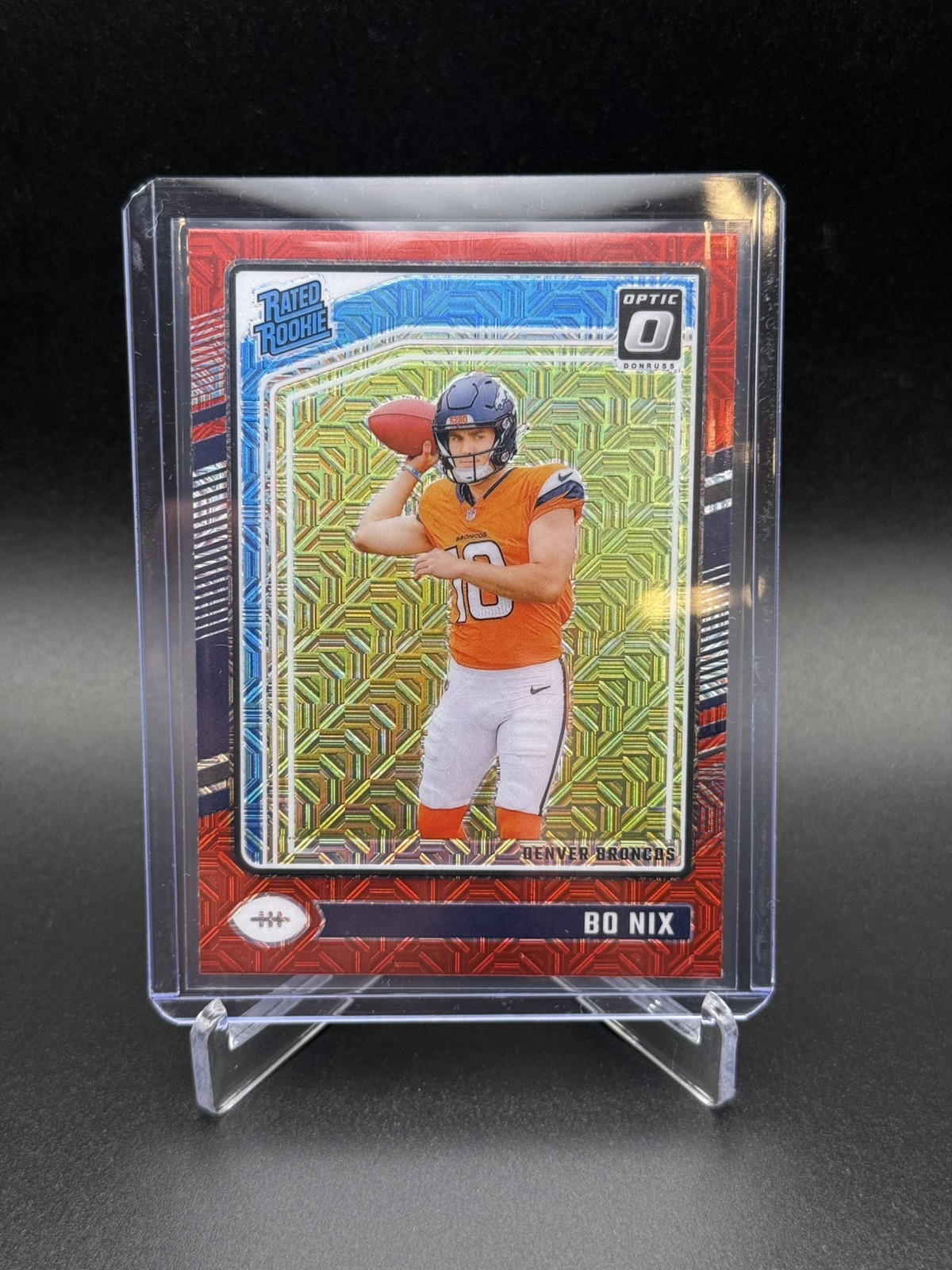 2024 Panini Donruss Optic - Rated Rookie Bo Nix Red Mojo Prizm #209 (RC)