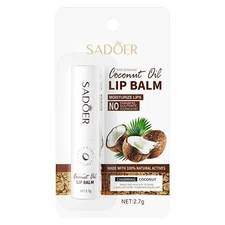 Sadoer Coconut Oil Lip Balm - Hydrating, Soothing, Long-Lasting clear 