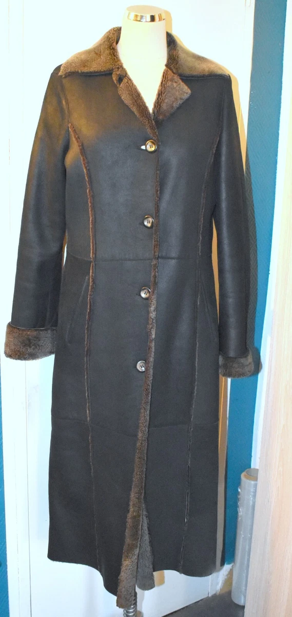 Manteau Mi-long En Cuir Oakwood Pour Femme - Taille S, Beige, Très Chaud - Comme Neuf, Occasion