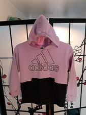 Girls Pink And Black Adidas Hoodie Size Small 7/8