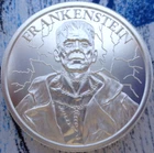 2 oz. FRANKENSTEIN #2 Vintage Horror Series thick BU round .999 fine silver
