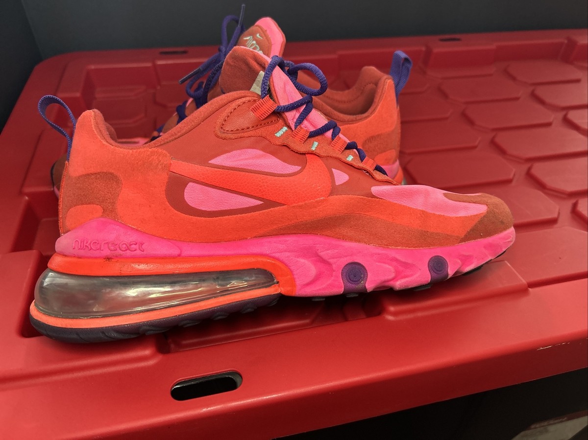 Nike Air Max 270 React Shoes Sneakers Electronic Music Pink Red AO4971-600Men 10 Nike Air Max 270 React Electronic Music for Sale  main image 2
