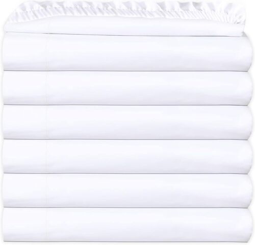 White Fitted Sheet Luxury Polycotton Hotel Collection T-200 Percale Bedding Sets - Picture 1 of 49