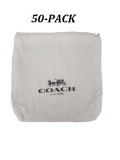  50 PACK COACH NEW YORK 7.5"x7.5" Drawstring Cloth Linen Pouch Dust Cover Bags