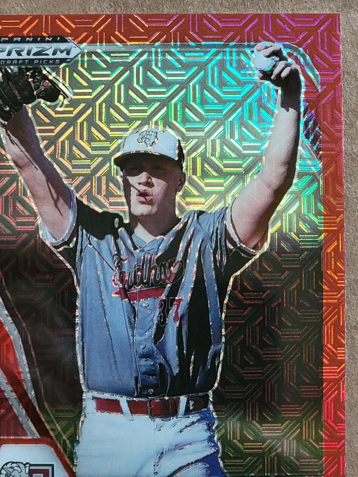 Matt Mikulski 2021 Panini Prizm Draft Picks Red Mojo Baseball Card PDP50 - Image 3 of 4