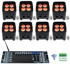 8 Rockville BEST PAR 50 Battery Par Wash Lights Wireless DMX Controller RGBWA UV