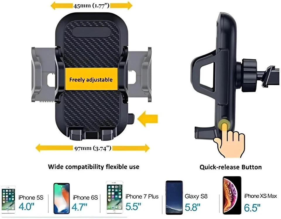 Windshield Suction Car Phone Holder Retractable Extendable Mount iPhone Samsung - Image 2 of 4