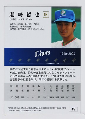 Tetsuya Shiozaki - 2023 BBM Baseball Seibu Lions History