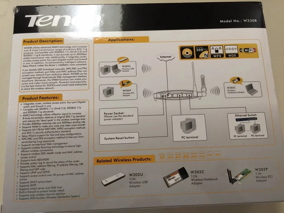 Tenda W330R Wireless-N Broadband Router - Image 2 of 3