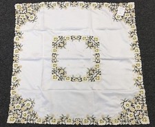 Embroidered Green Rose 42x42" Square Embroidery Tablecloth Side end Table Cover