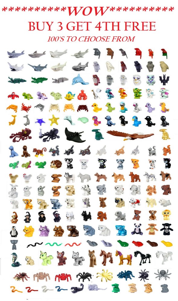 LEGO Animal Pets Lot - Farm Zoo City Friends Minifigures Bulk Build
