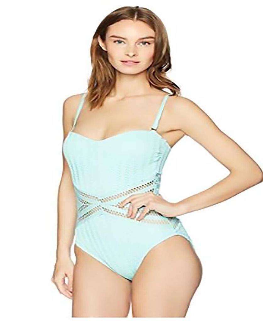 Kenneth Cole 1pc Tough Luxe Bandeau Swimsuit Size Large for sale