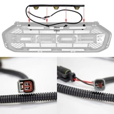 Grille Light Kit For Ford Ranger 2019-23 Amber LED Light Bar Raptor Style 3 LED