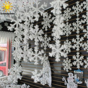 60pcs Set Large White Snowflake Ornaments Diy Christmas Party Home