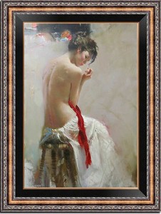 Original-Oil-Painting-female-art-Impressionism-nude-girl-on-canvas-24-034-x36-034