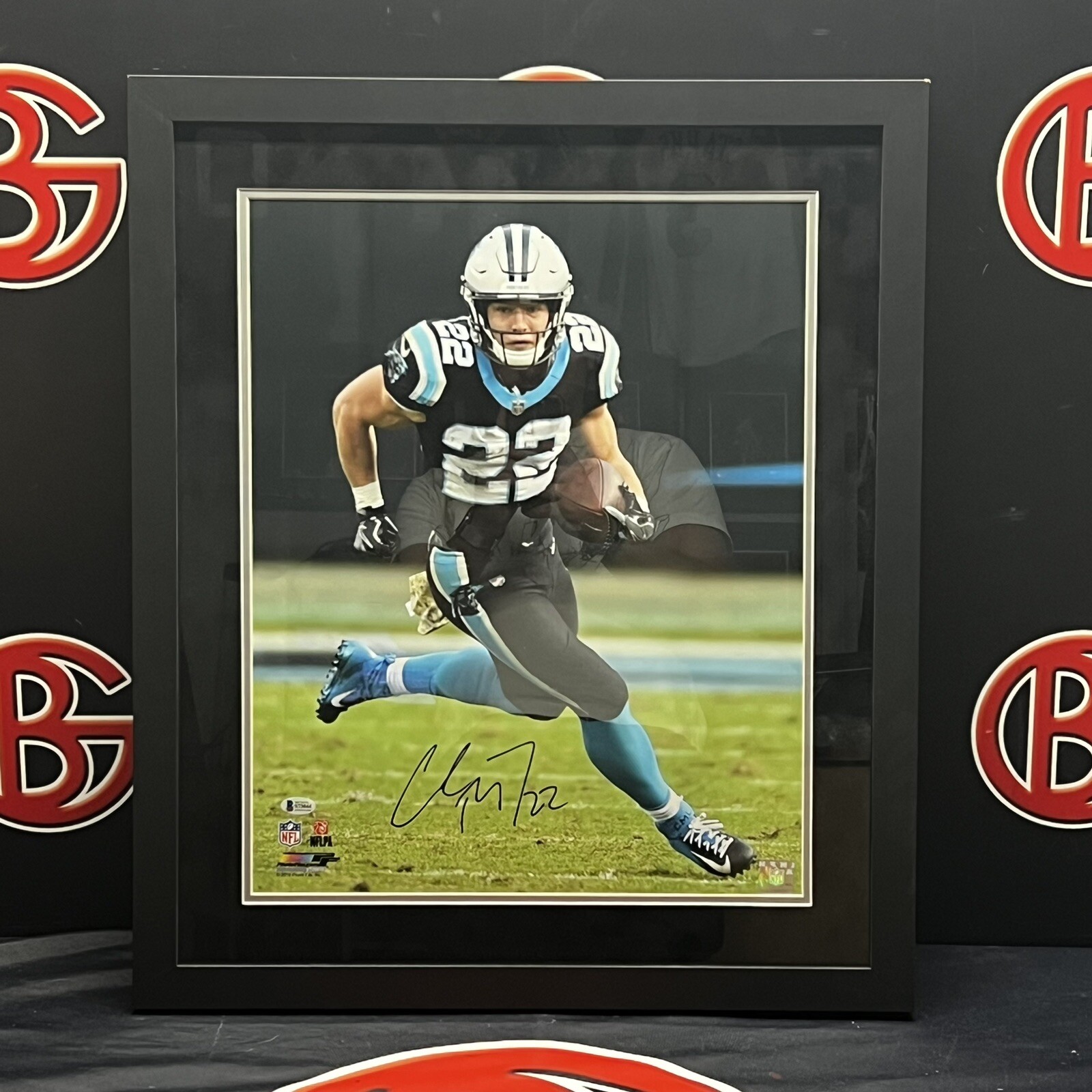 Christian McCaffrey Autographed Signed Carolina Panthers Framed 16x20 Beckett 