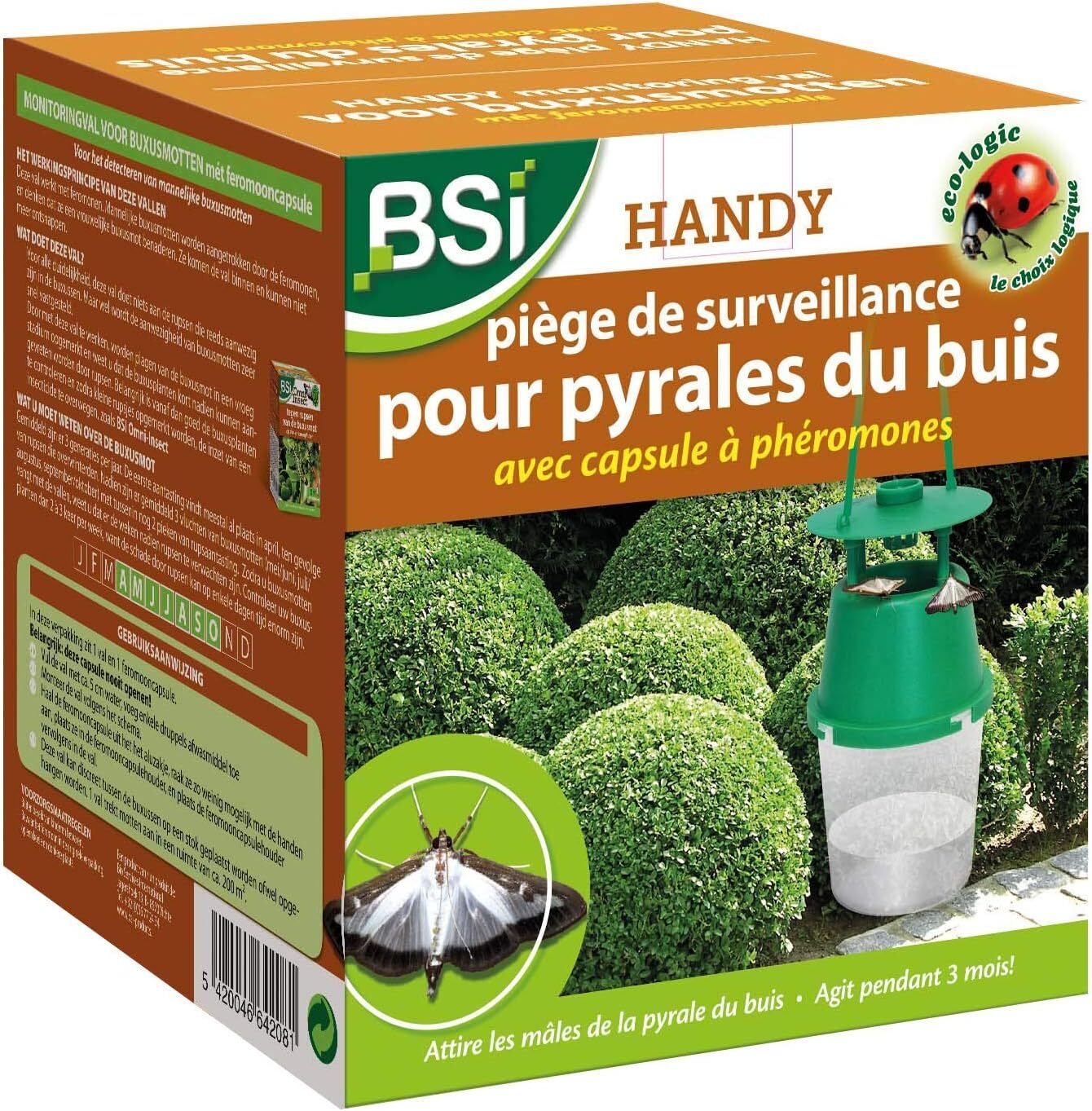 Piège à Phéromones Pyrale du Buis - Pack Complet avec 3 Capsules