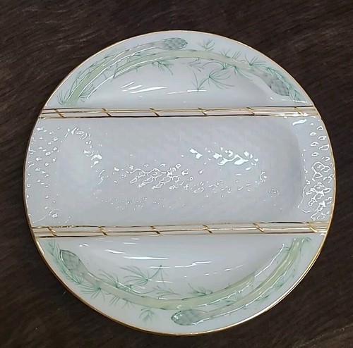 Tiffany Plate Gilded ASPARAGUS Basketweave For Minton 9.5" - Picture 2 of 8