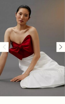 Anthropologie Hutch Colorblock Bow Tie Red and White Maxi Dress sz(16W) |  eBay