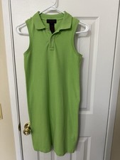 VTG Ralph Lauren Green Sleeveless Polo Dress Small Made in Northern Mariana 