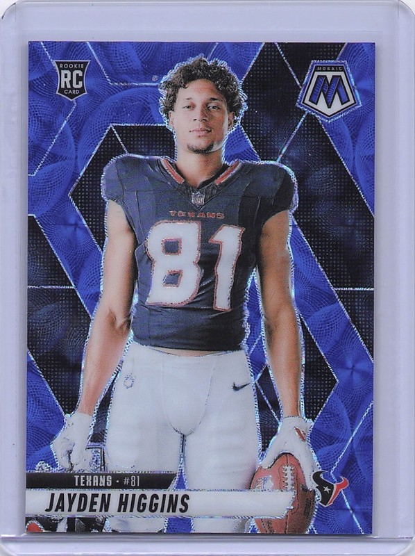 Jayden Higgins Panini Mosaic Blue Scope Prizm Variation Rookie Card 2025 #286