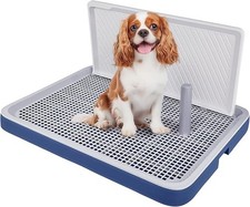 Dog Training Toilet With Wall Column Removable Puppy Mesh Training Potty