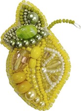 Bead Jewelry Making Kit "Limonchik" Beading Pendant Beadwork Vintage Necklace