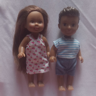 Vintage Simba Evi Love , Twins Evi & Timmy In Original Outfits