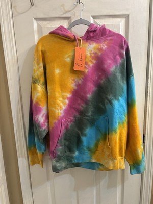 La Detresse Women's Hoodie Tye Dye Pullover Long Sleeve Size XL NWT