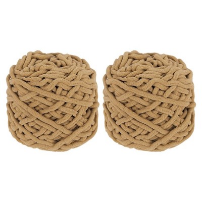 Raupengarn Chunky 45m khaki zum Häkeln DIY Decke weicher Samt