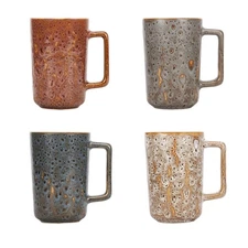 QUTREY Coffee Mugs Set of 4, Large Ceramic Coffee Mugs with Handle, Drinking ...