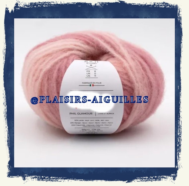 Laine PHIL GLAMOUR ROSE THE pour tricoter un pull cocooning et chaud en alpaga