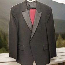 After Six Men's Black Tuxedo Jacket Vest Red Black Cummerbunds Bow Ties