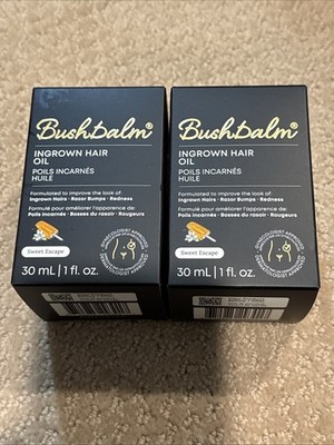 2 X BUSH BALM INGROWN HAIR OIL SWEET ESCAPE 1 OZ NEW IN BOX Bushbalm
