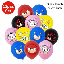 12pc Sonic the hedgehog balloons sonic party balloons Kids birthday decorations