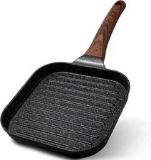 Nonstick Grill Pan Skillet Granite Coating Induction Safe for Steak Bacon Veggie