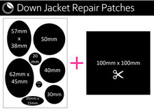 Black x9 self adhesive repair patches 4000+ sold - Down jacket puffer gilet coat