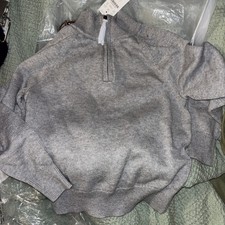 J. Crew Crewcuts Quarter Zip Sweater Grey Size XS BNWT cotton Cashmere