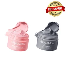 Glad2Glow Pomegranate Niacinamide Brightening Clay Mask+ Volcano Clay Mask