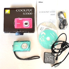 Nikon COOLPIX S3300 Compact Digital Camera 16MP 6x Zoom Mint Green Tested Japan